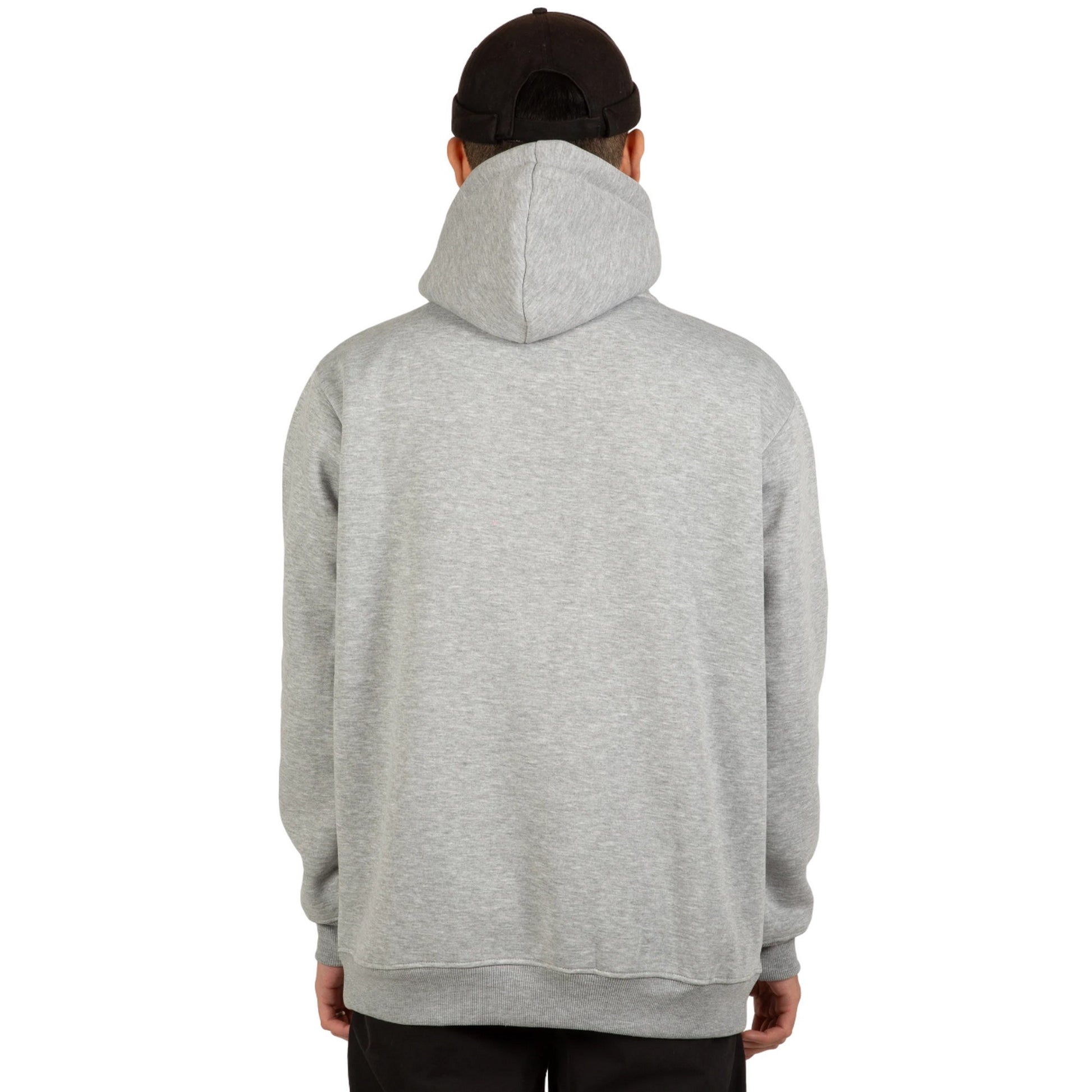 Grey - Back - Hype Mens Scribble Marl Hoodie