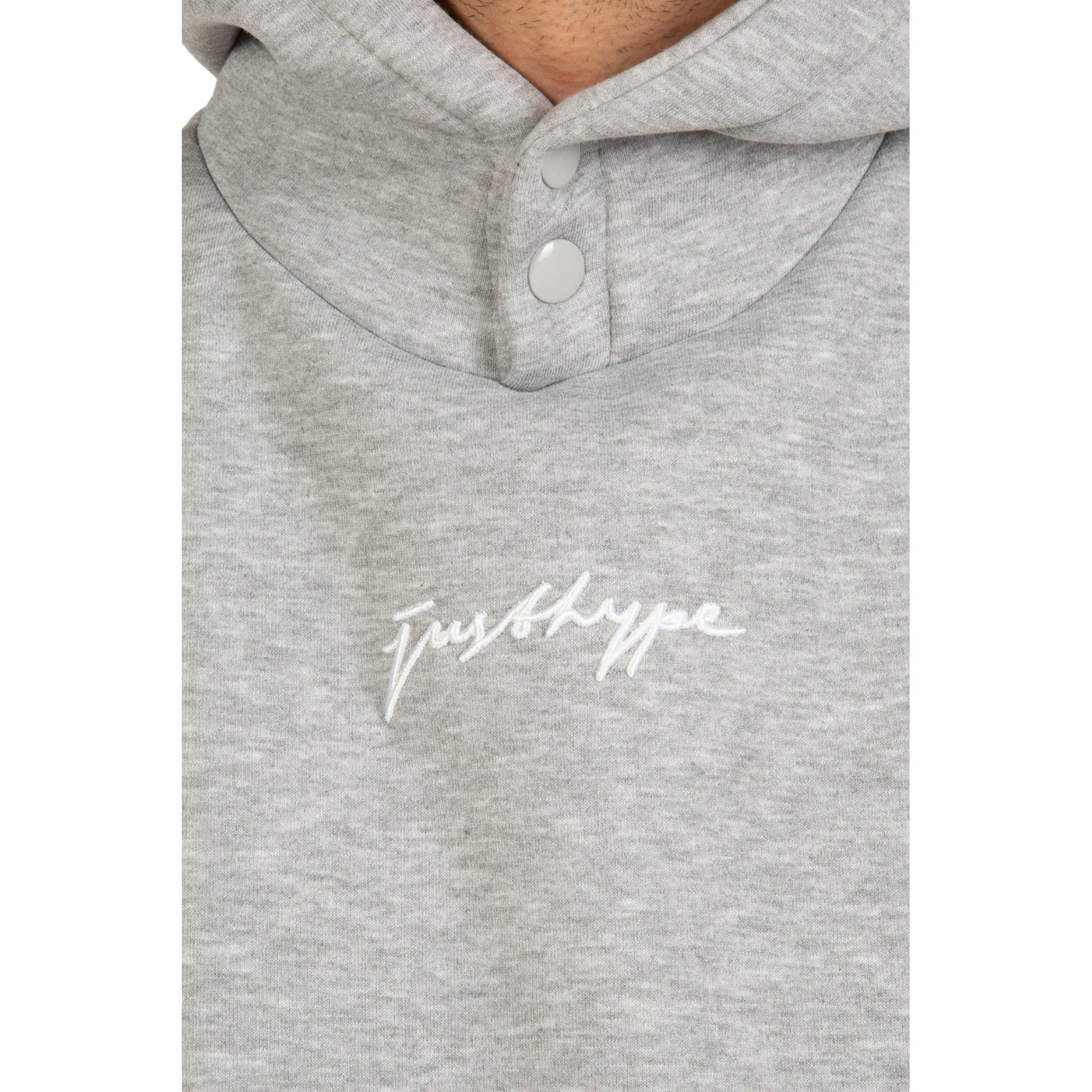 Grey - Side - Hype Mens Scribble Marl Hoodie
