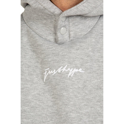 Grey - Side - Hype Mens Scribble Marl Hoodie