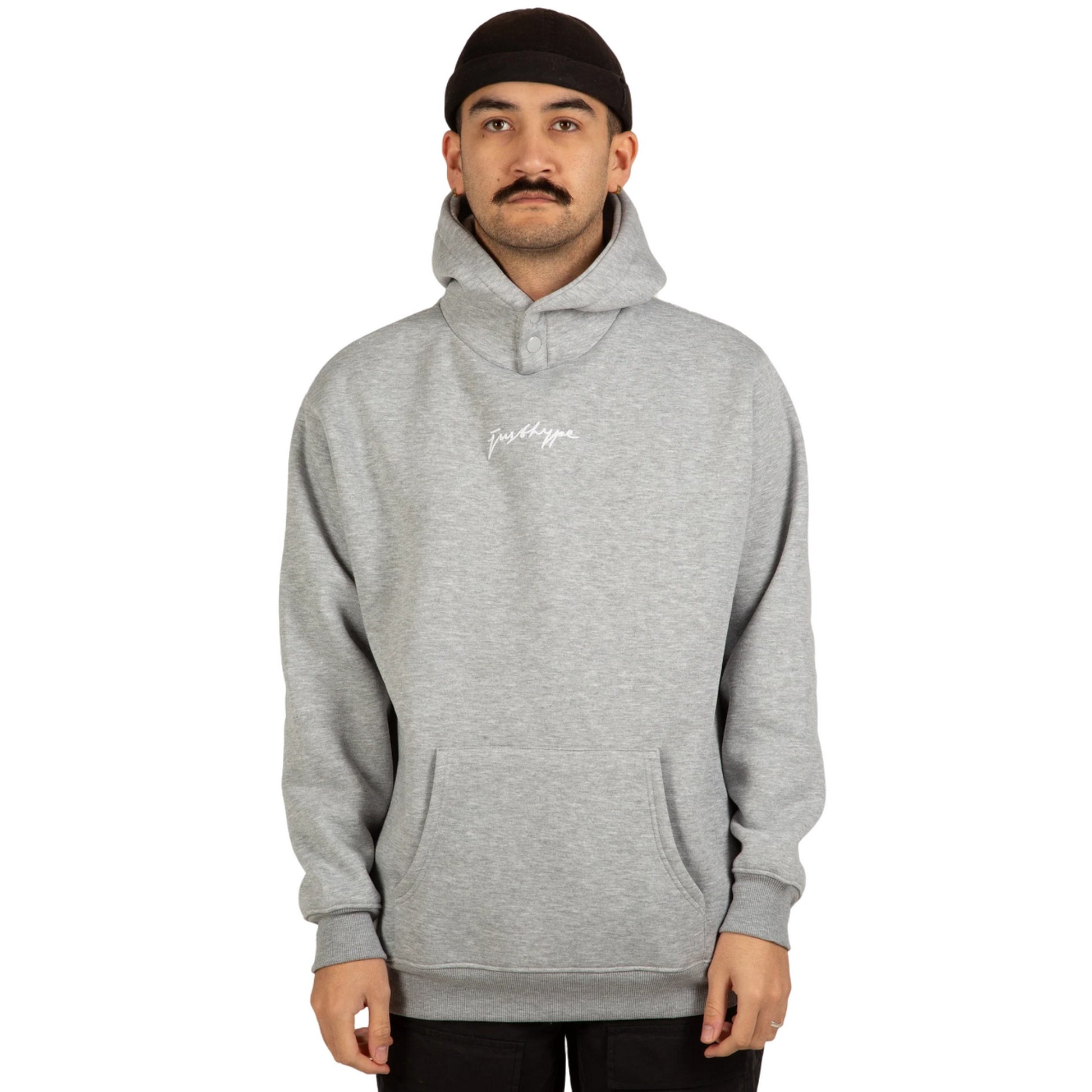 Grey - Front - Hype Mens Scribble Marl Hoodie