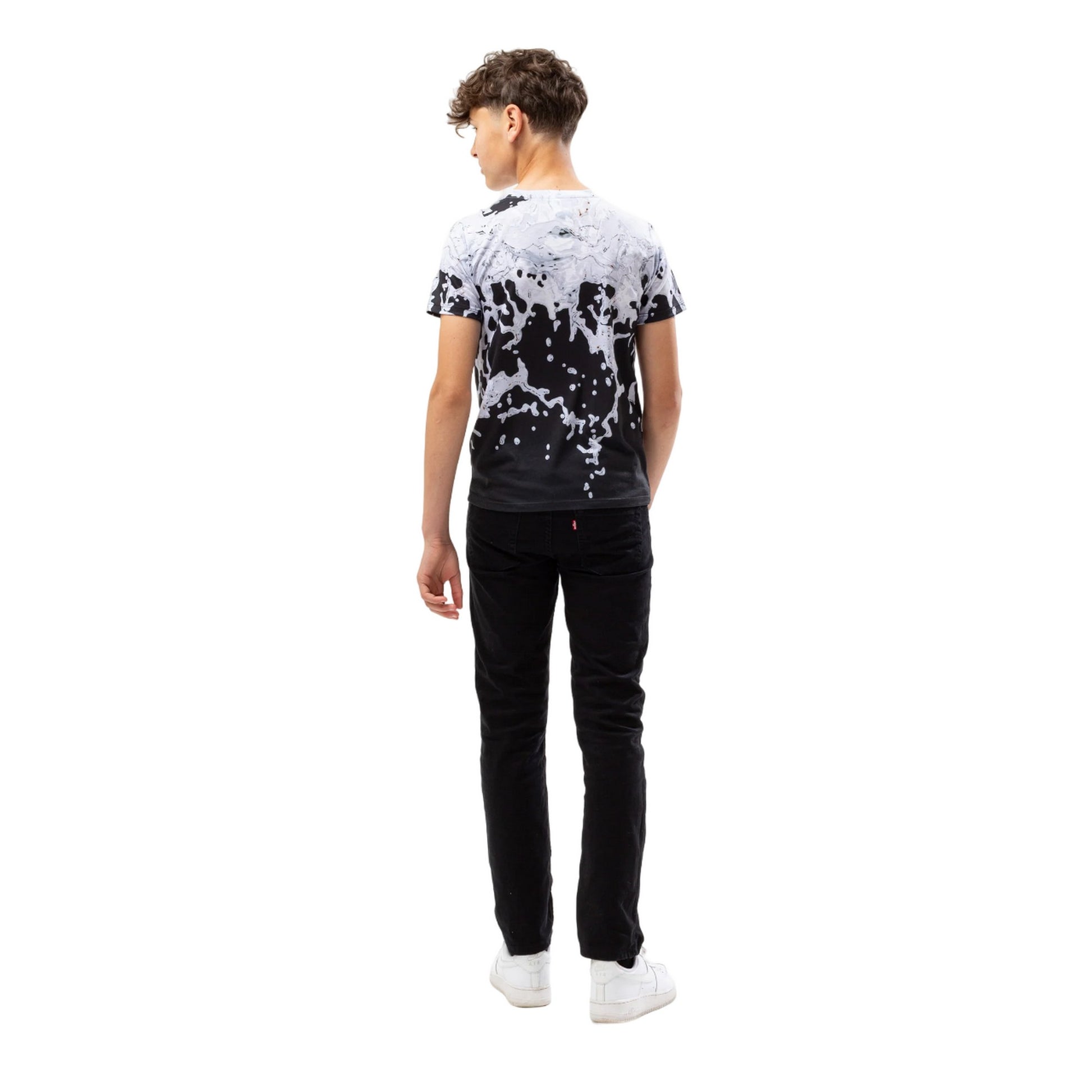 Black-White - Back - Hype Boys Mono Splattered T-Shirt