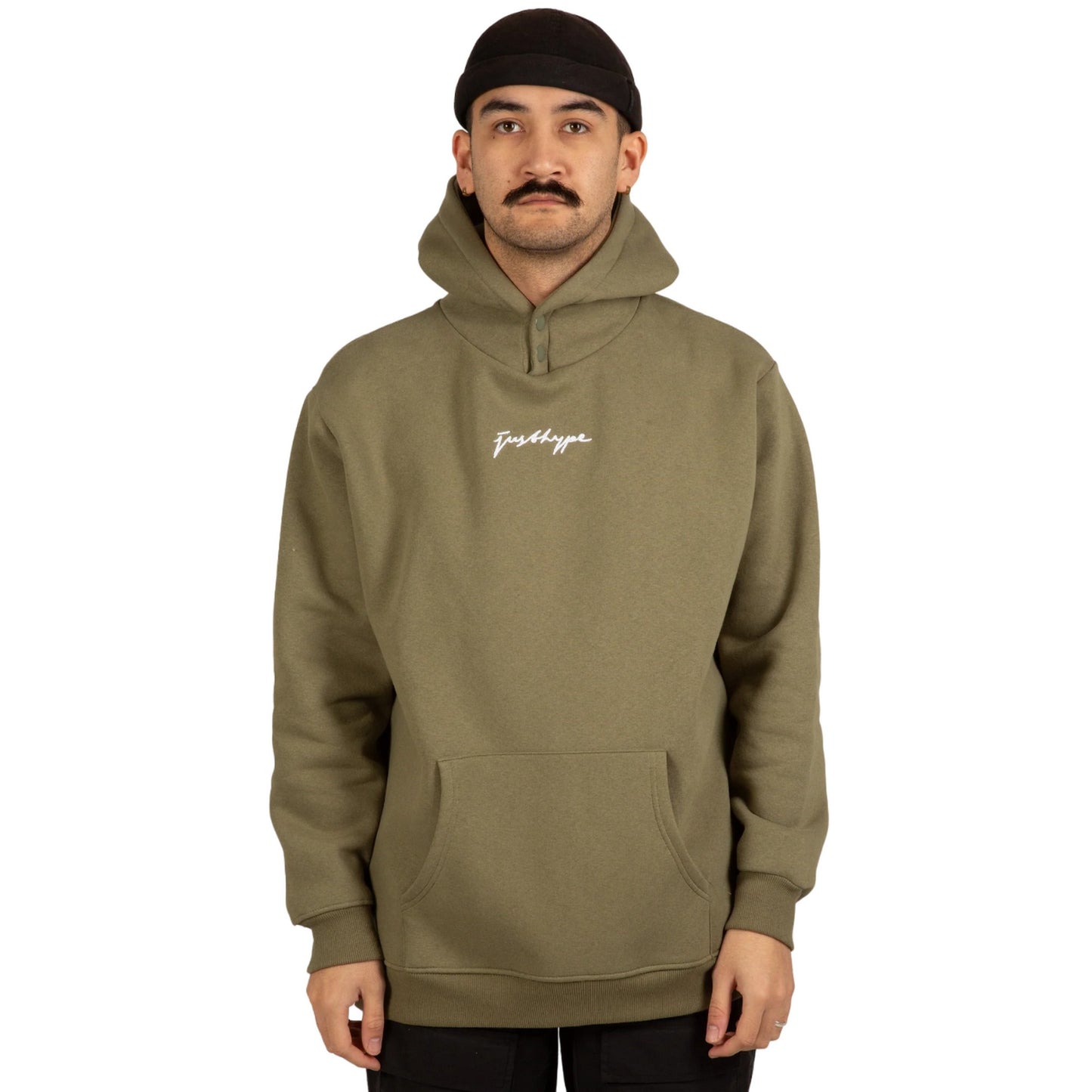 Dark Khaki - Front - Hype Mens Scribble Logo Hoodie