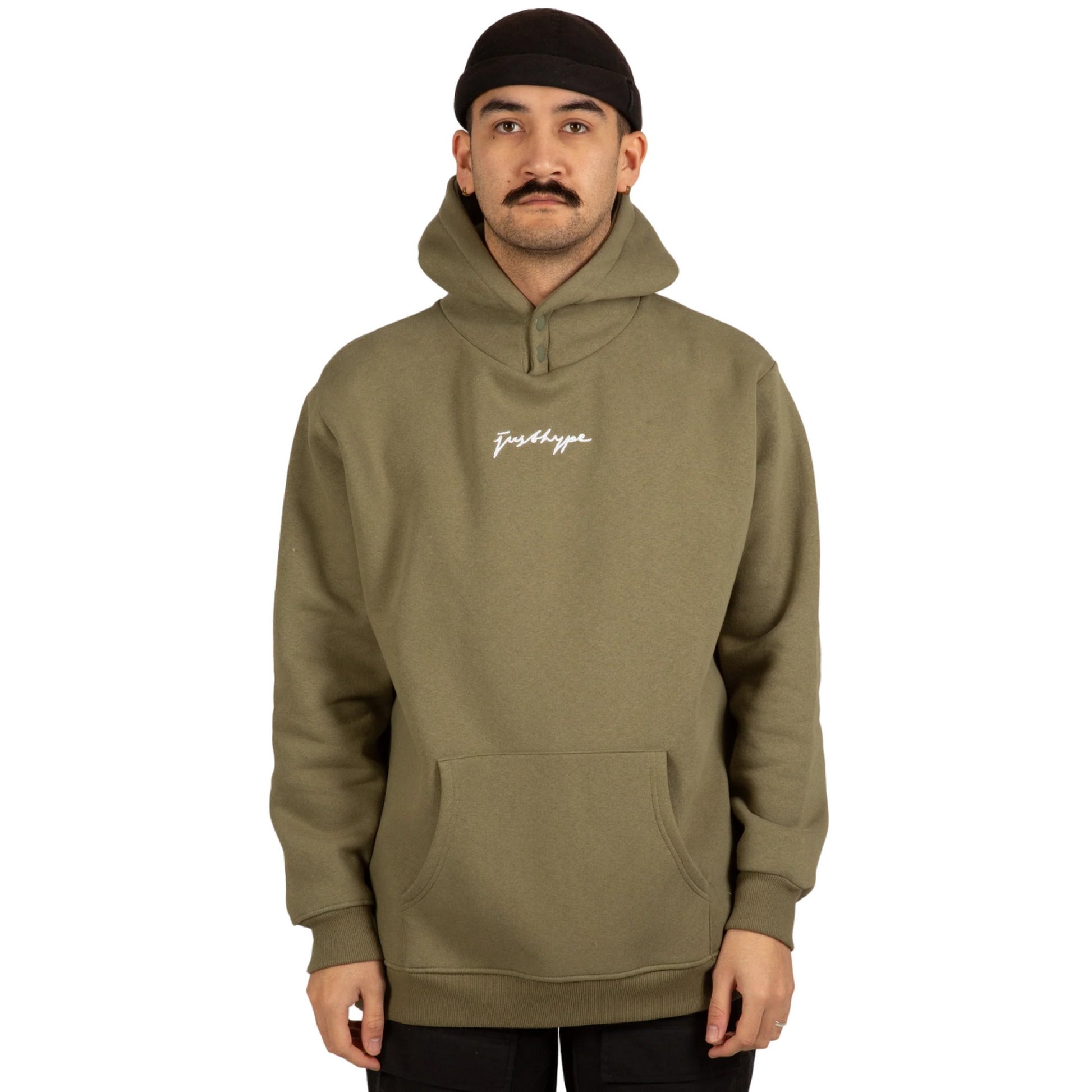 Dark Khaki - Front - Hype Mens Scribble Logo Hoodie