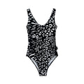 Black-White - Front - Hype Womens-Ladies Mixed Animal Print One Piece Swimsuit