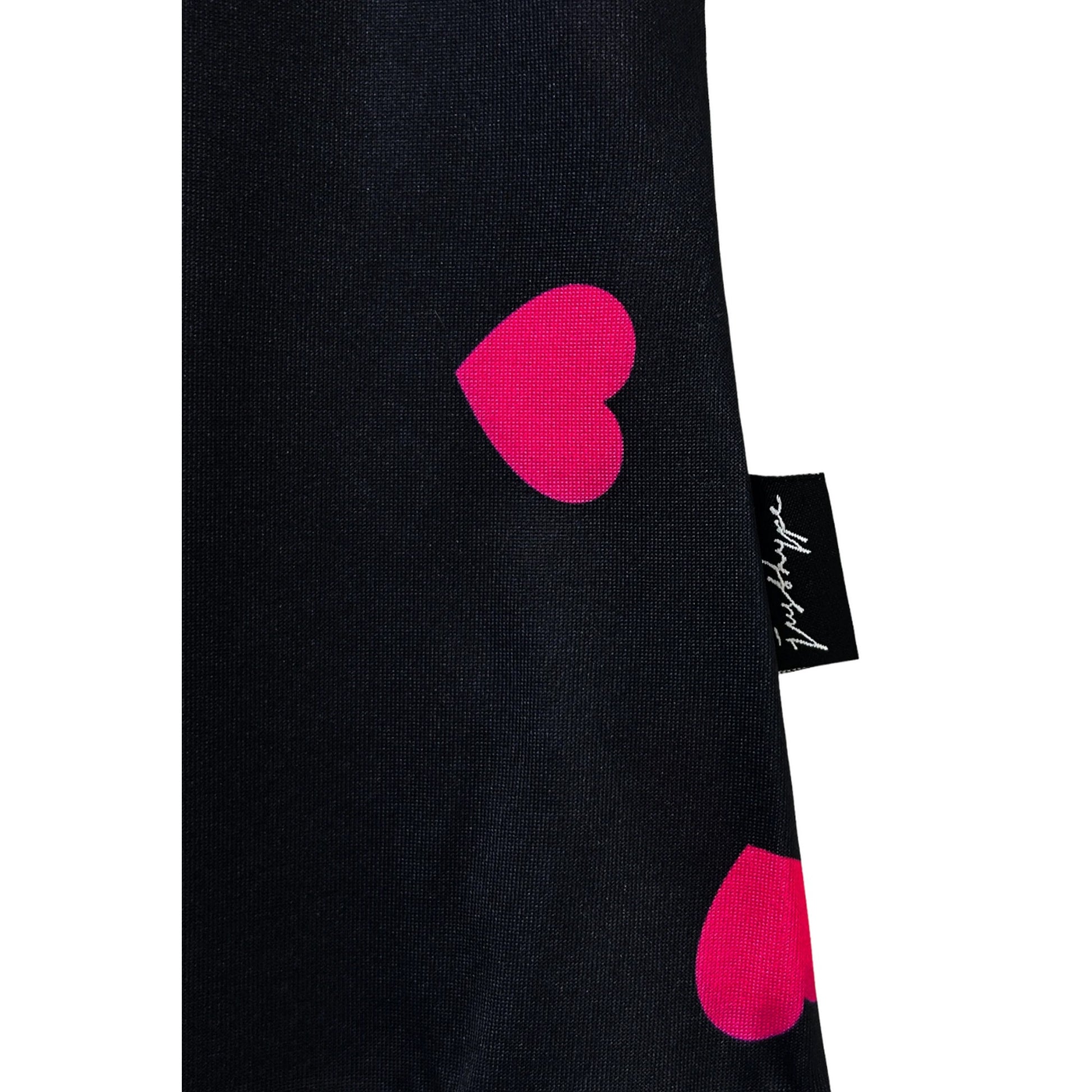 Black-Pink - Side - Hype Womens-Ladies Scatter Heart One Piece Swimsuit