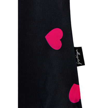 Black-Pink - Side - Hype Womens-Ladies Scatter Heart One Piece Swimsuit