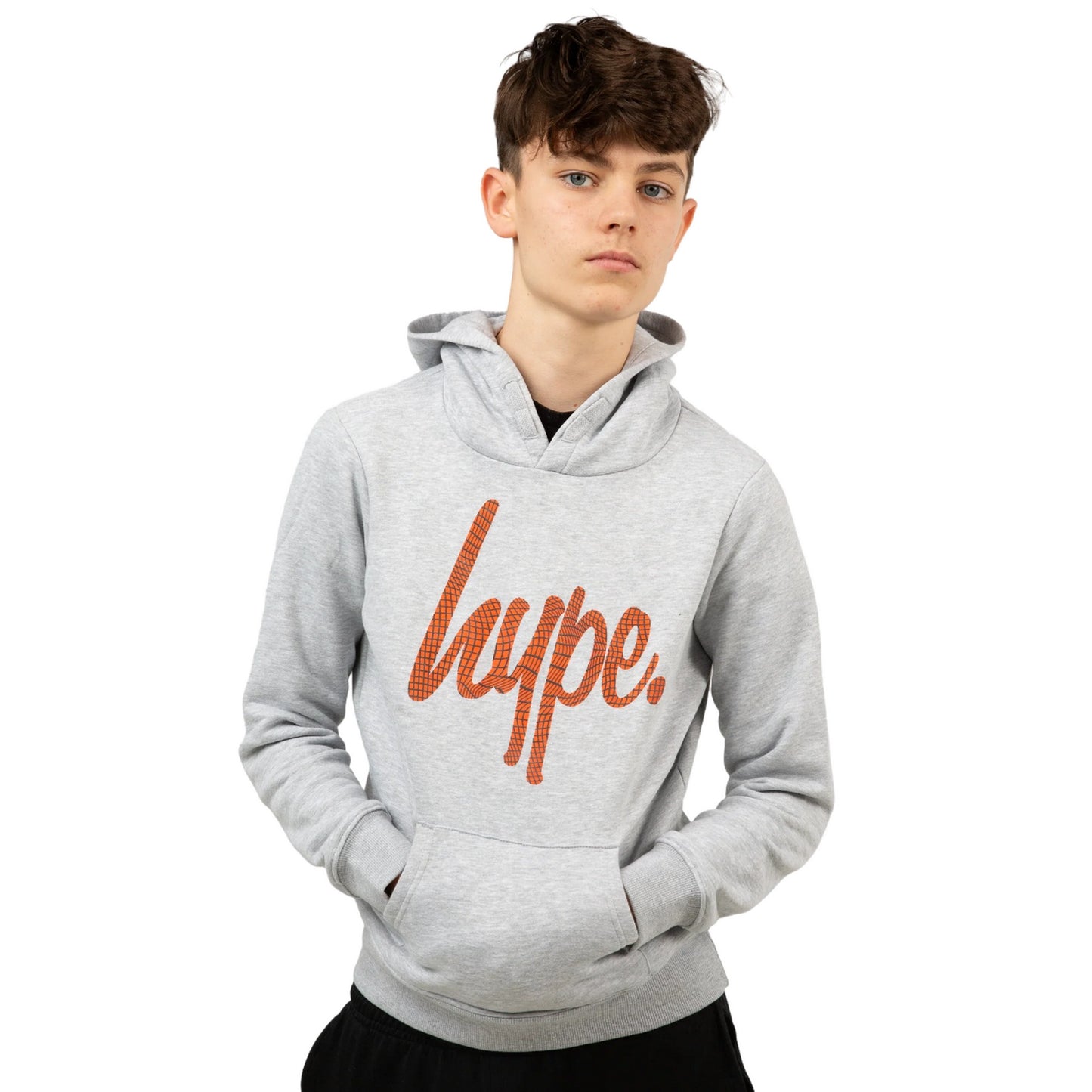Grey - Pack Shot - Hype Boys Wave Script Hoodie