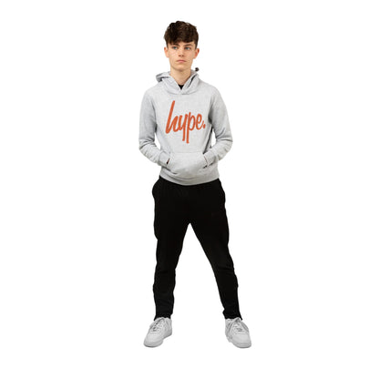 Grey - Close up - Hype Boys Wave Script Hoodie