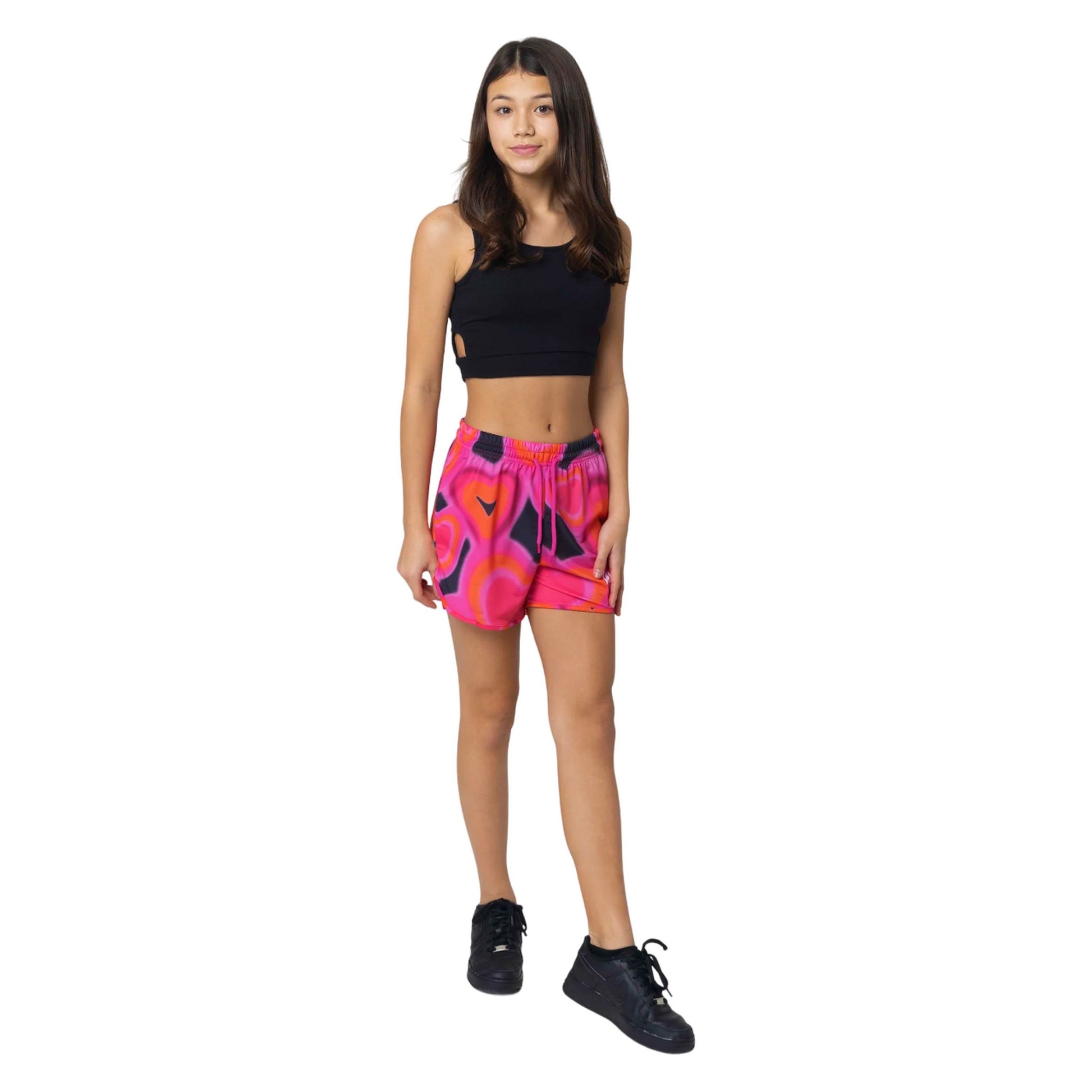 Pink-Black-Orange - Pack Shot - Hype Girls Spray Hearts Shorts