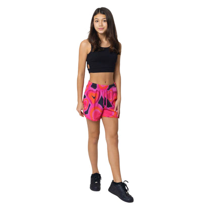 Pink-Black-Orange - Pack Shot - Hype Girls Spray Hearts Shorts