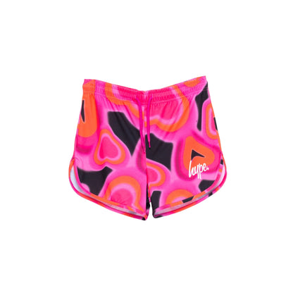 Pink-Black-Orange - Front - Hype Girls Spray Hearts Shorts