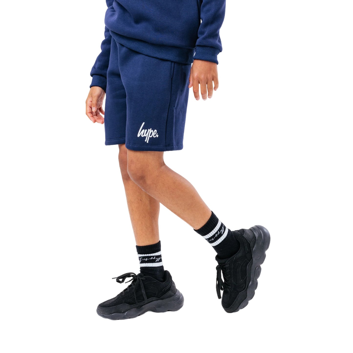 Navy - Front - Hype Childrens-Kids Script Shorts