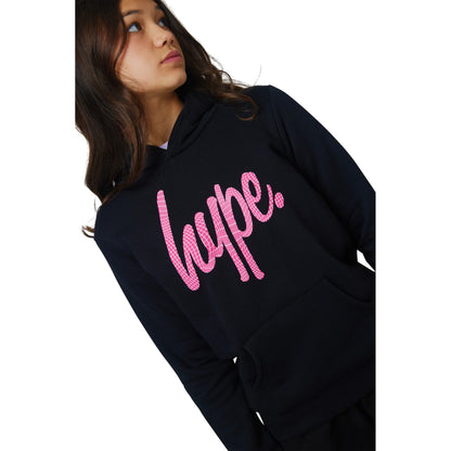 Black - Lifestyle - Hype Girls Wave Script Hoodie