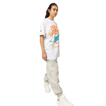 White - Pack Shot - Hype Childrens-Kids Miami Dolphins NFL T-Shirt