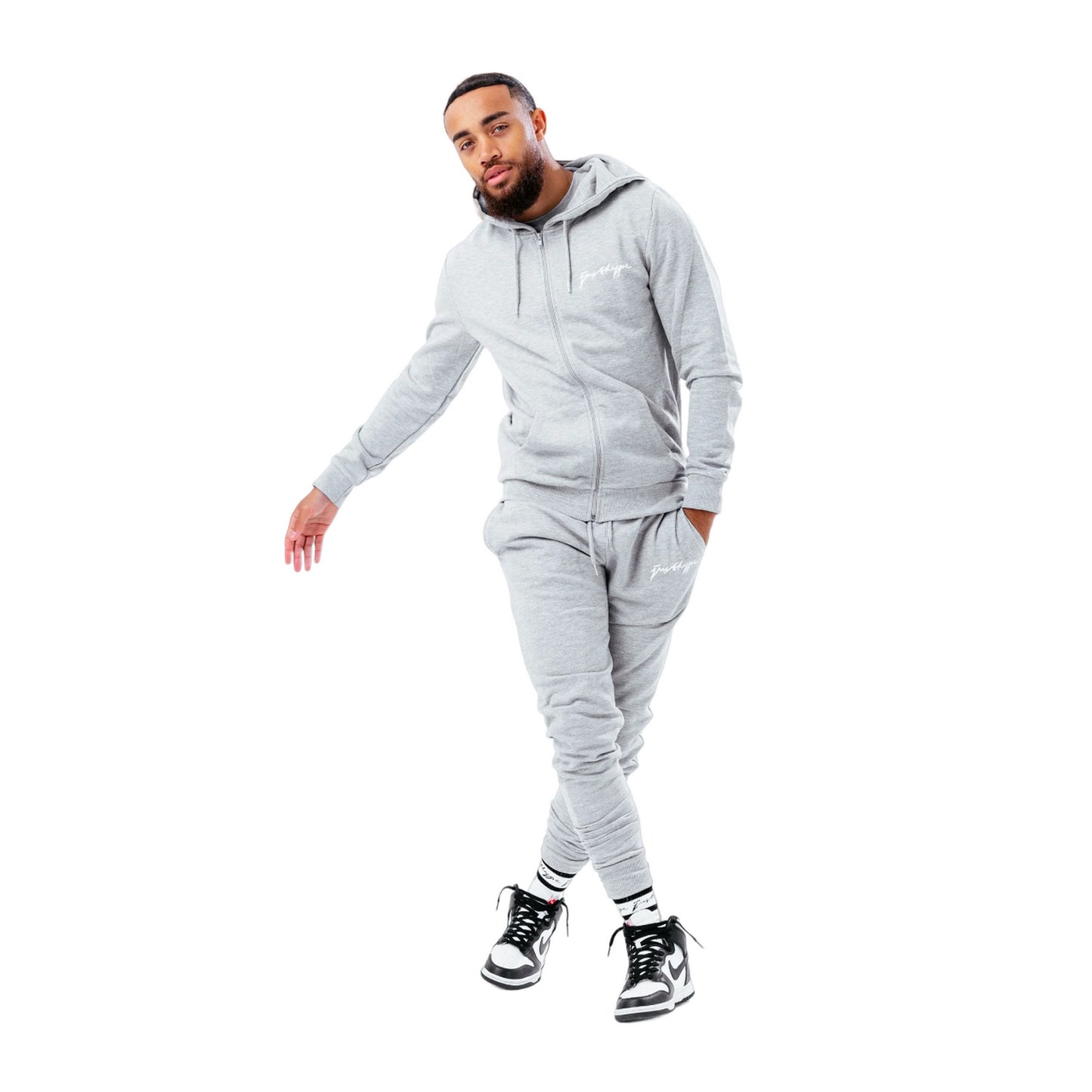 Grey - Lifestyle - Hype Mens Scribble Marl Full Zip Hoodie