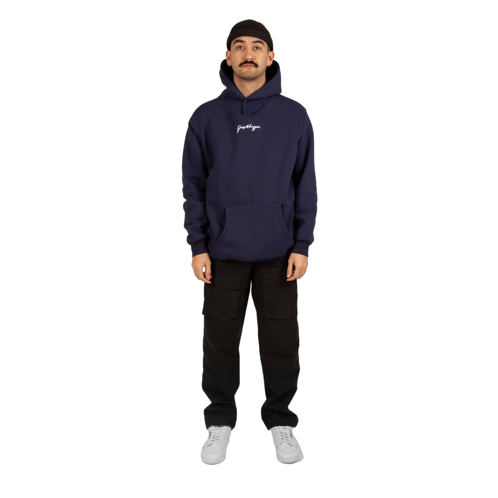 Navy - Side - Hype Mens Scribble Hoodie