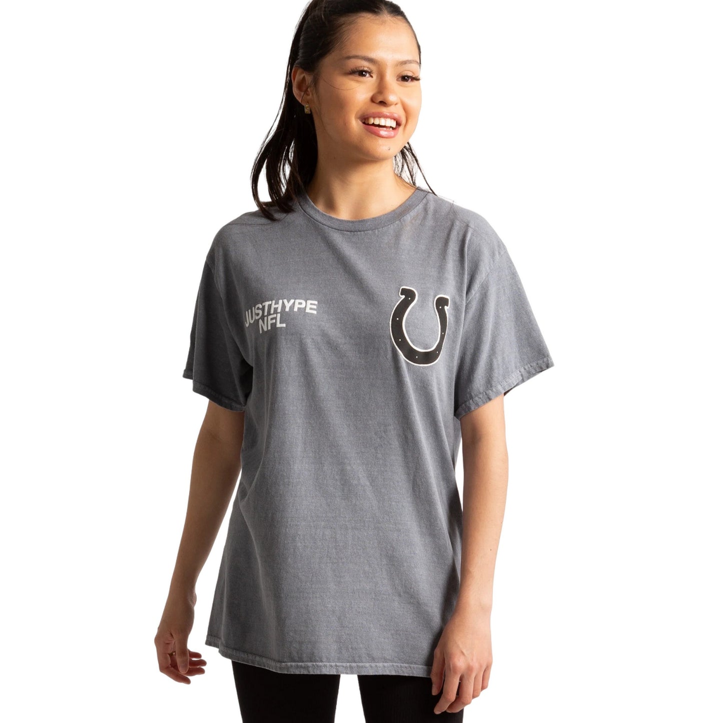 Grey - Side - Hype Unisex Adult Indianapolis Colts NFL T-Shirt