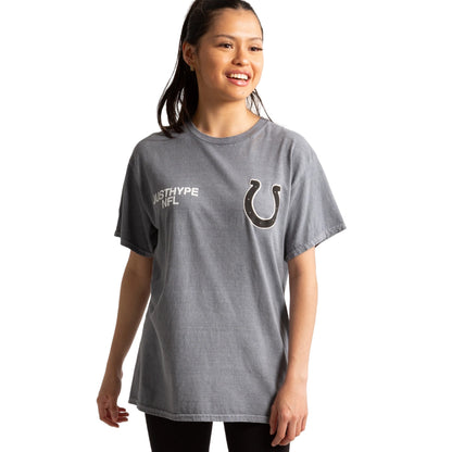 Grey - Side - Hype Unisex Adult Indianapolis Colts NFL T-Shirt