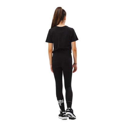 Black - Back - Hype Girls Diamante Crop T-Shirt
