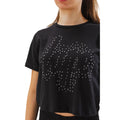 Black - Side - Hype Girls Diamante Crop T-Shirt