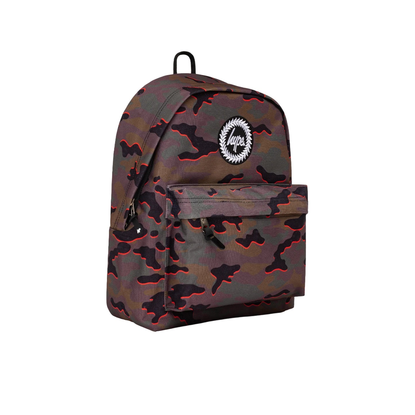Orange-Black - Side - Hype Camouflage Backpack & Pencil Case