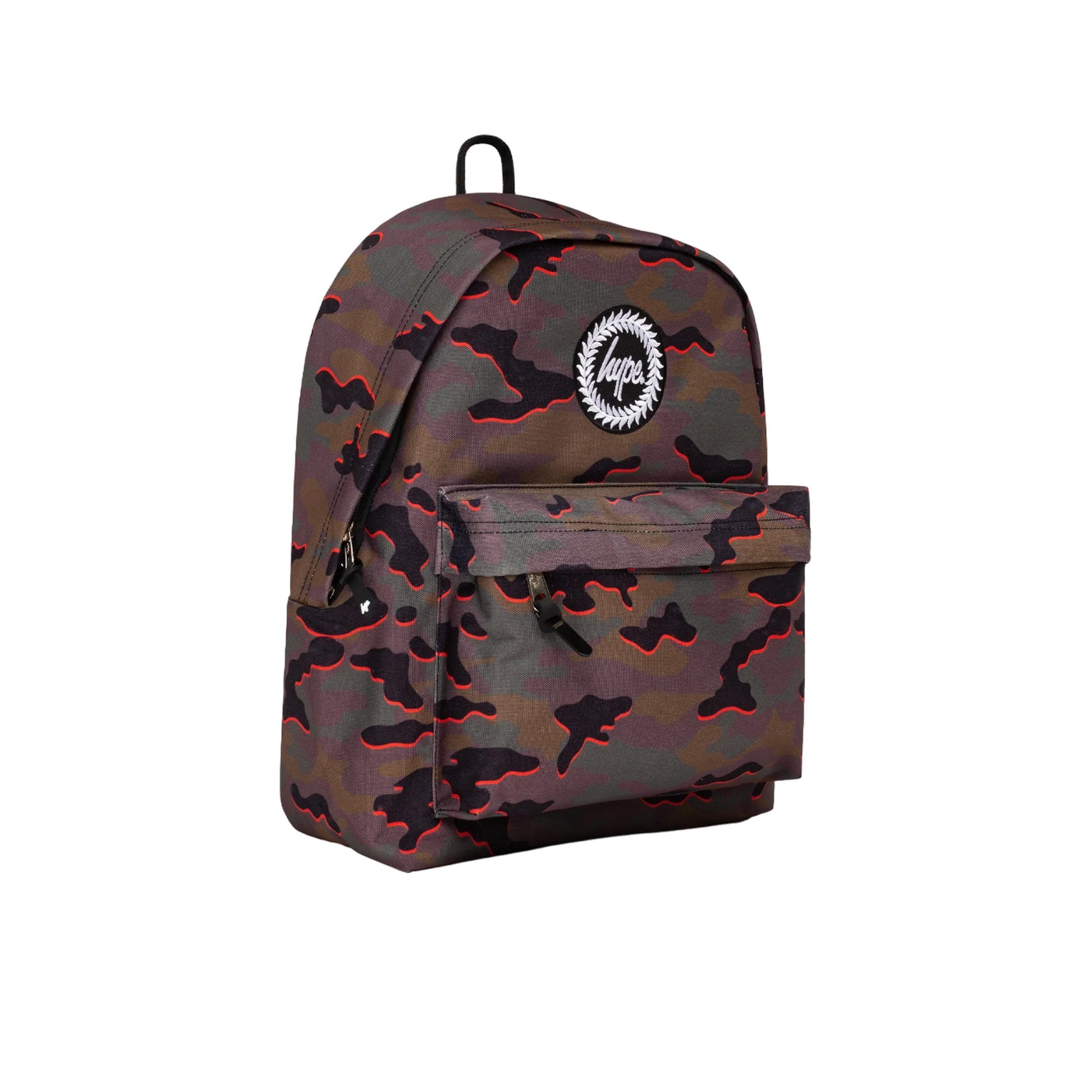 Orange-Black - Side - Hype Camouflage Backpack & Pencil Case