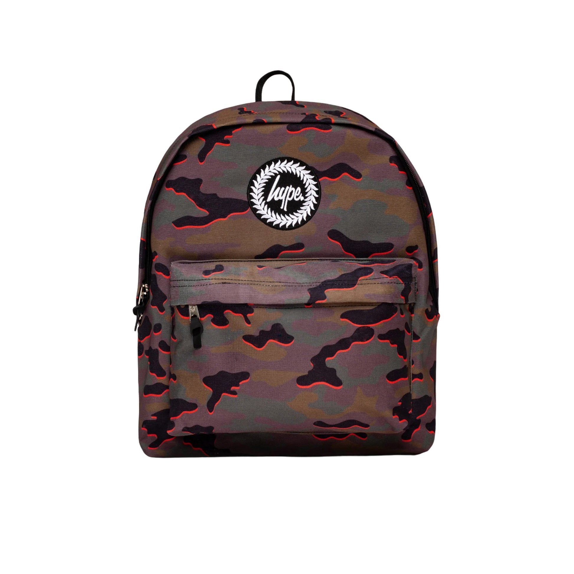 Orange-Black - Front - Hype Camouflage Backpack & Pencil Case