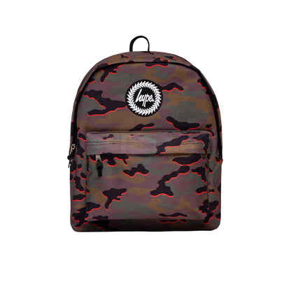 Orange-Black - Front - Hype Camouflage Backpack & Pencil Case