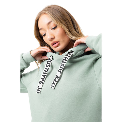 Seafoam - Side - Hype Womens-Ladies Branded Drawcord Pullover Hoodie