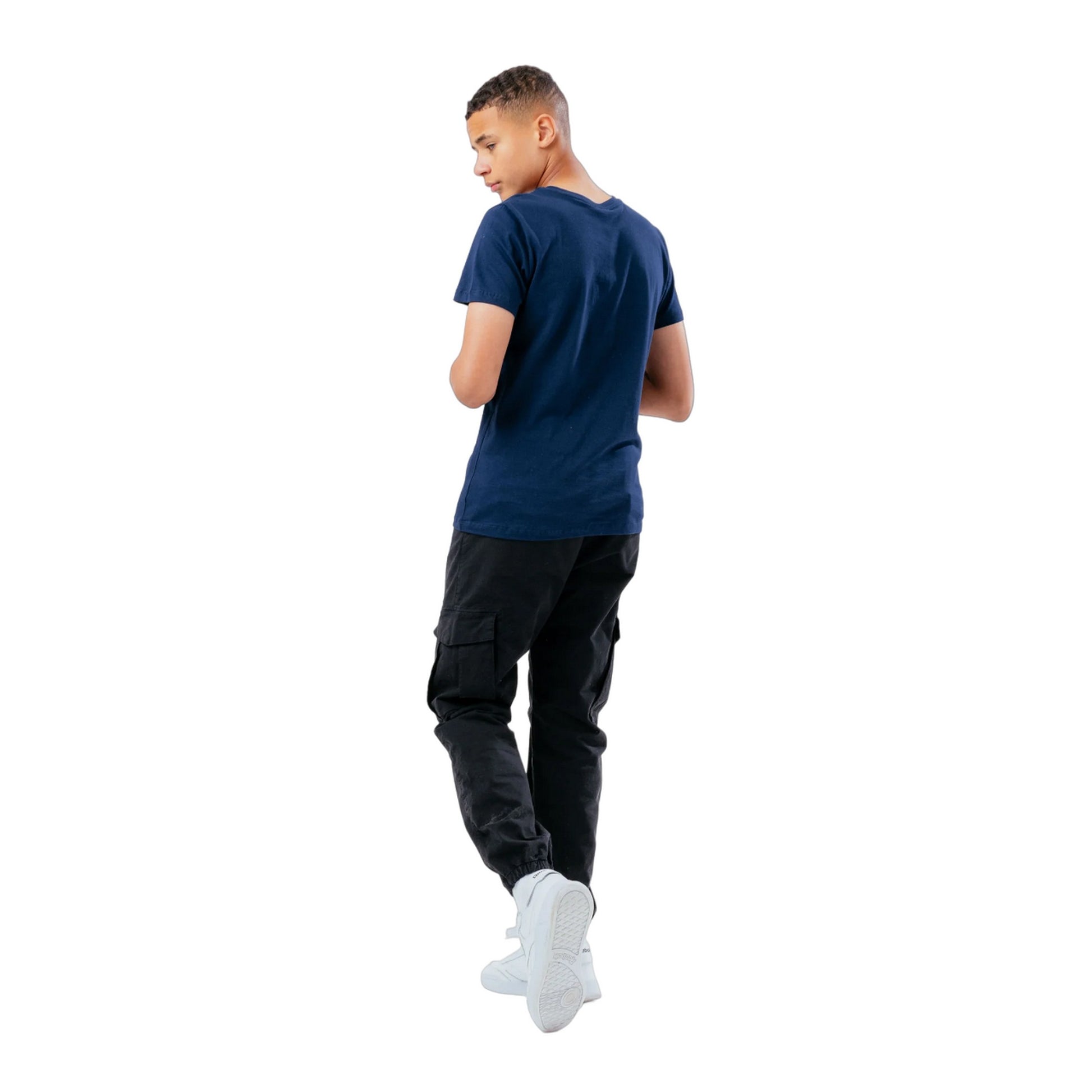 Navy - Back - Hype Childrens-Kids Script T-Shirt