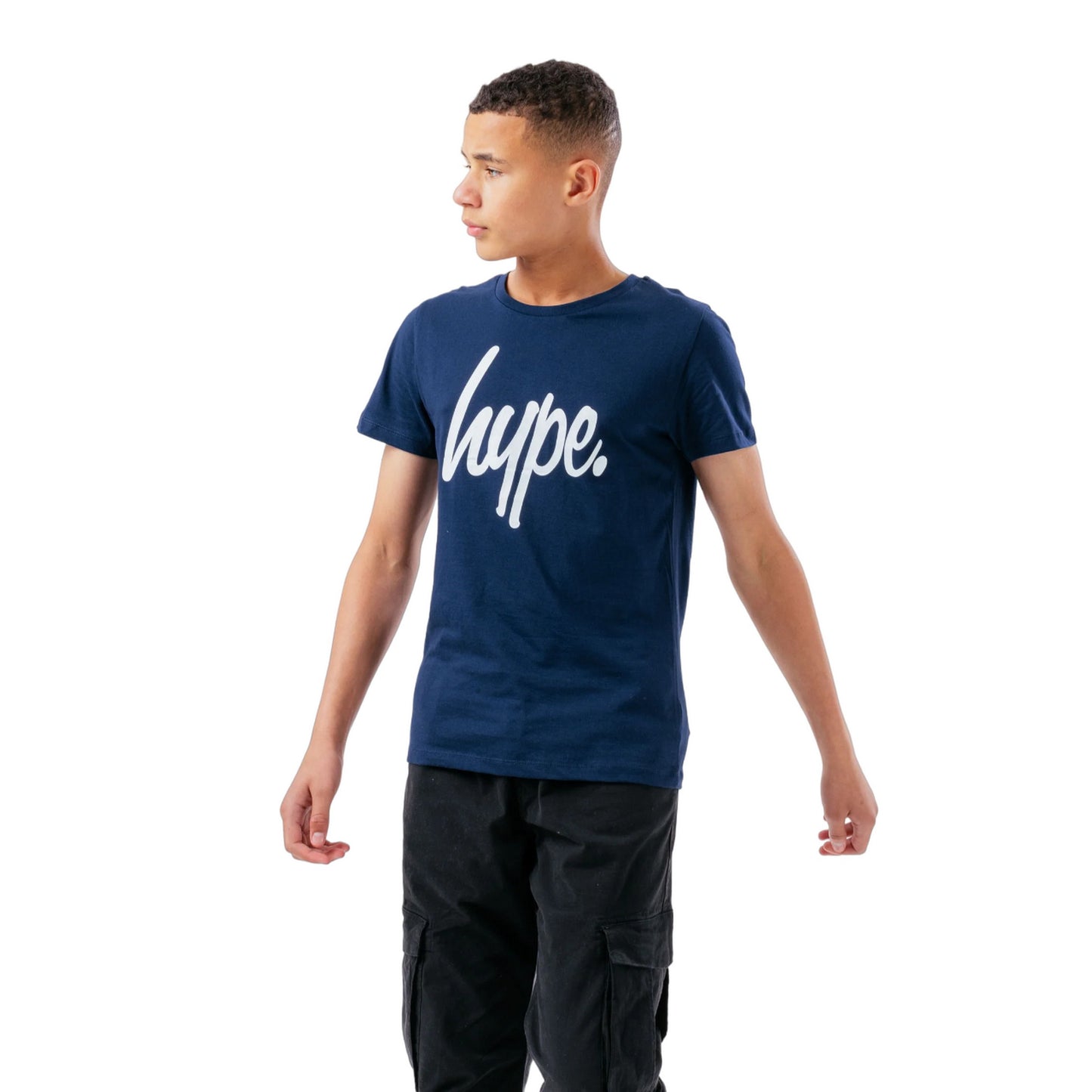 Navy - Lifestyle - Hype Childrens-Kids Script T-Shirt