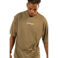 Khaki Brown - Side - Hype Mens Scribble Oversized T-Shirt