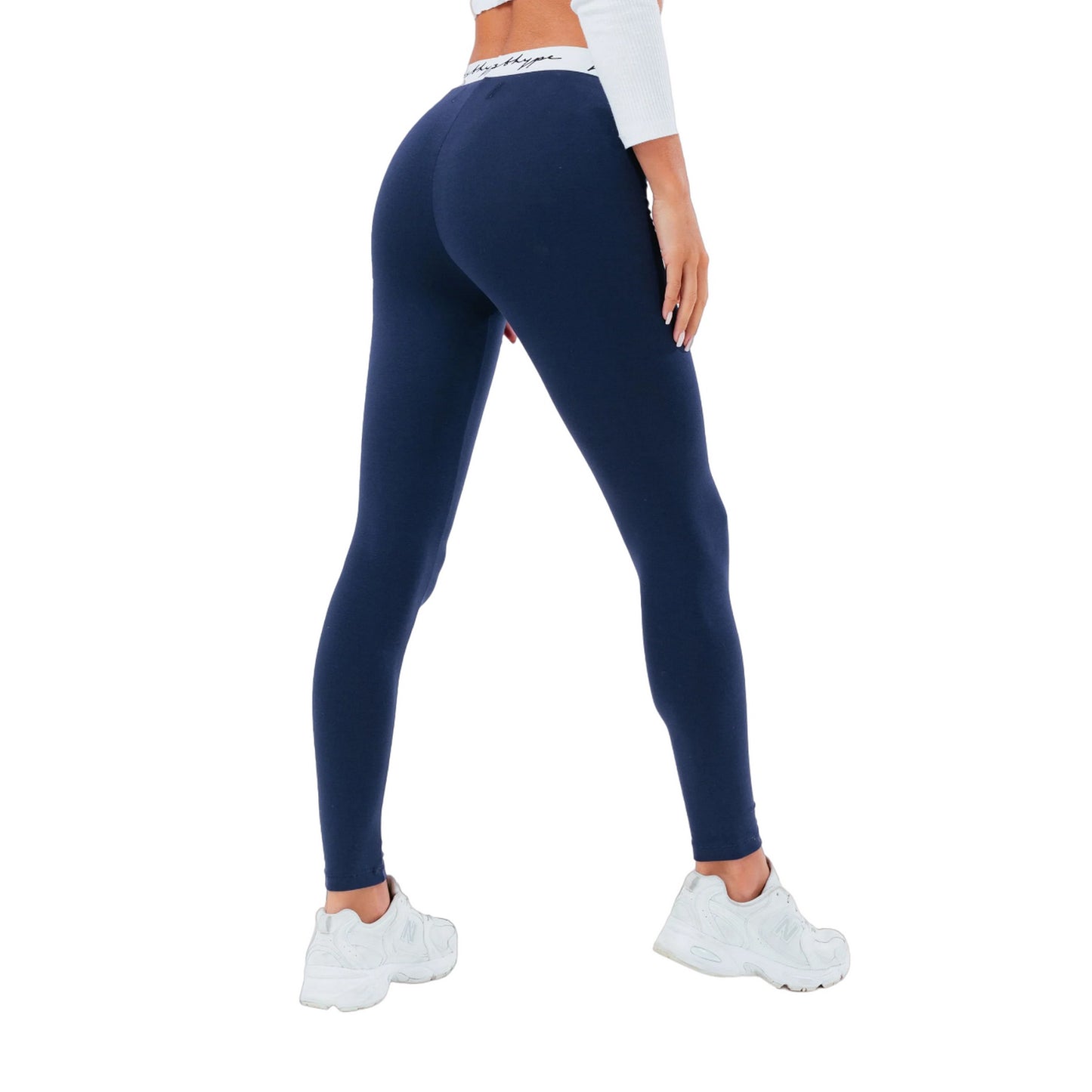 Navy - Back - Hype Womens-Ladies Scribble Leggings