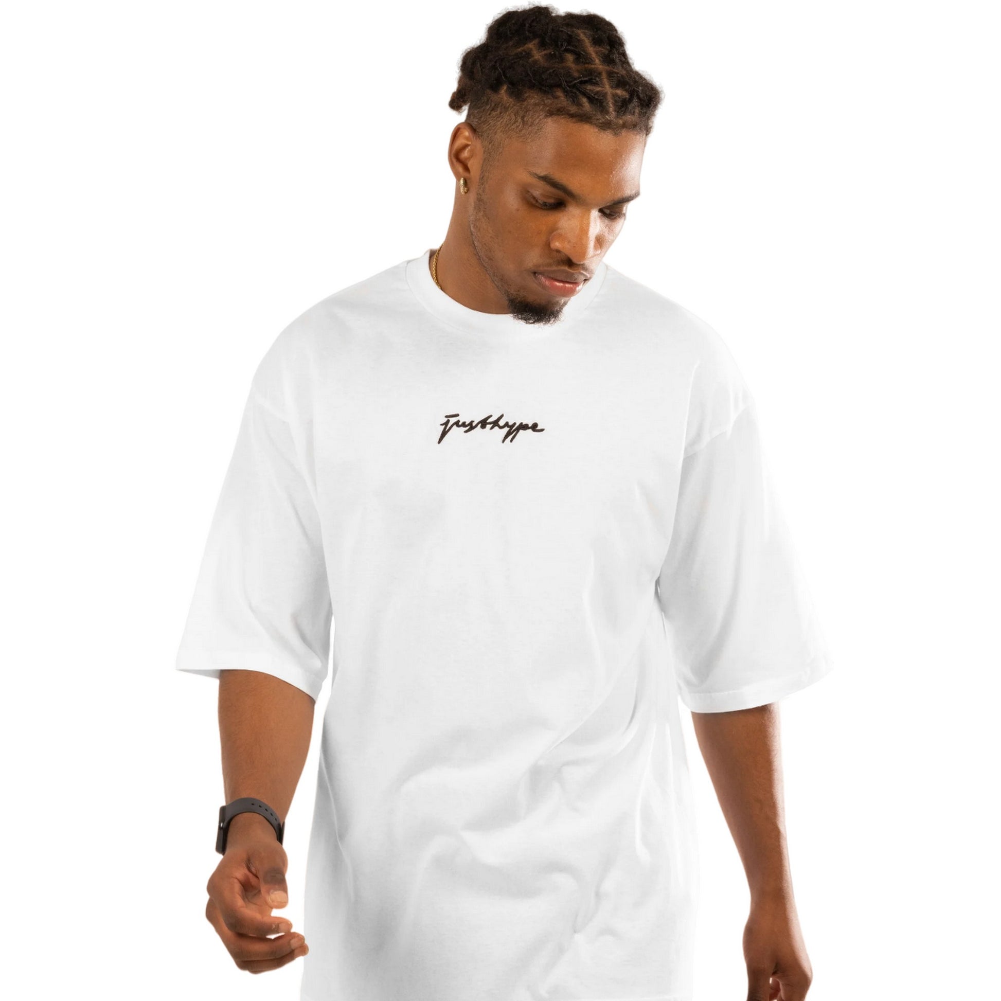 White - Side - Hype Mens Scribble Oversized T-Shirt