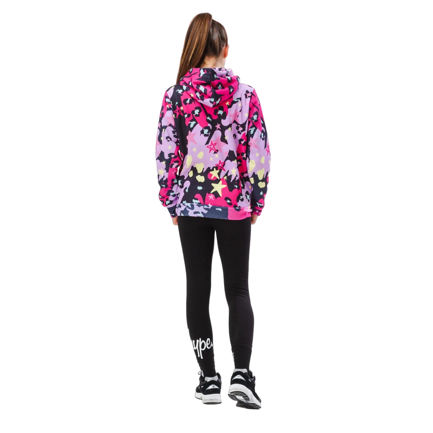 Multicoloured - Back - Hype Girls Leopard Doodle Hoodie