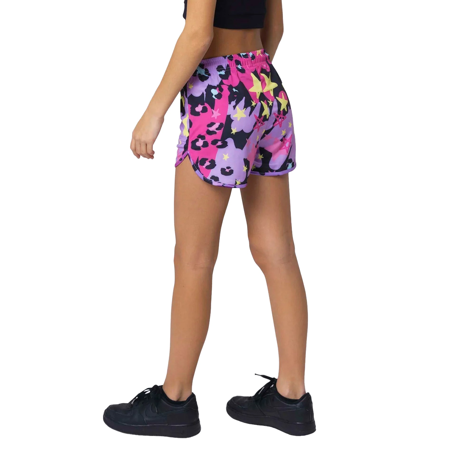 Multicoloured - Back - Hype Childrens-Kids Leopard Doodle Shorts