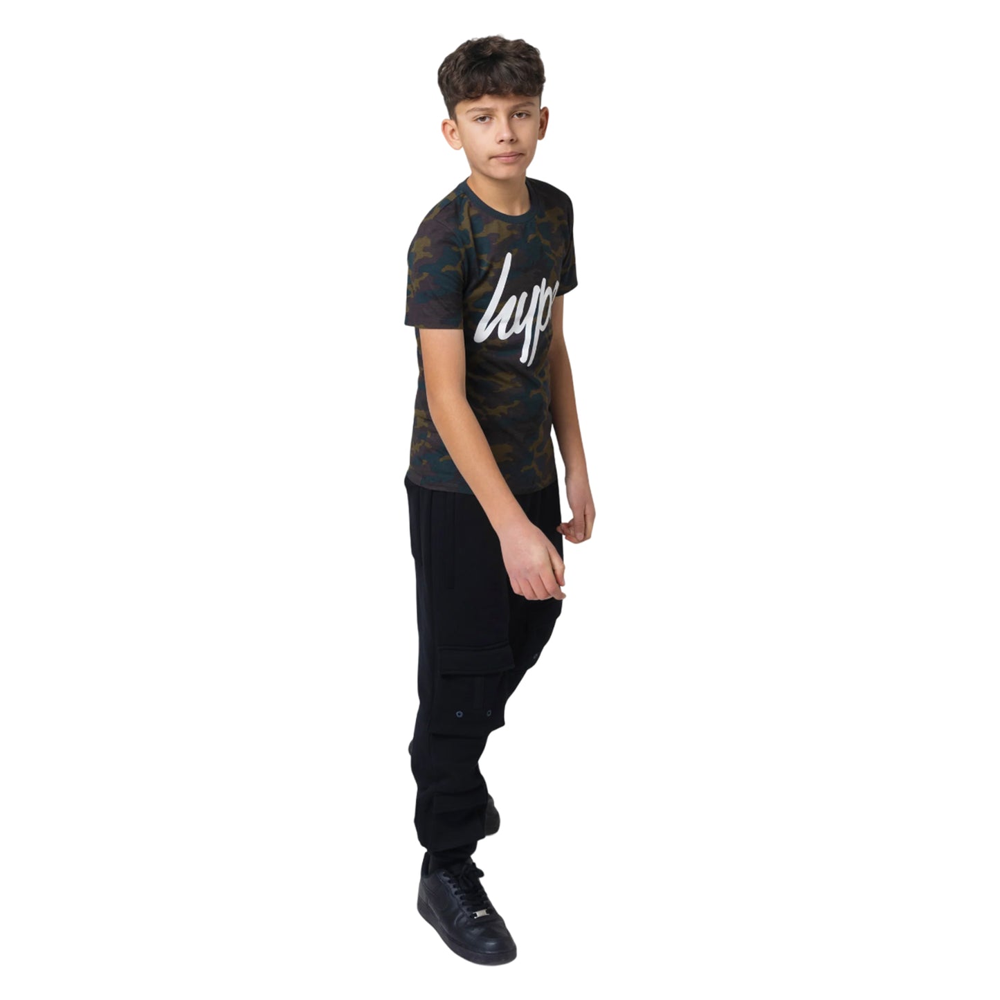 Khaki Green-Black - Pack Shot - Hype Boys Camo T-Shirt (Pack of 2)