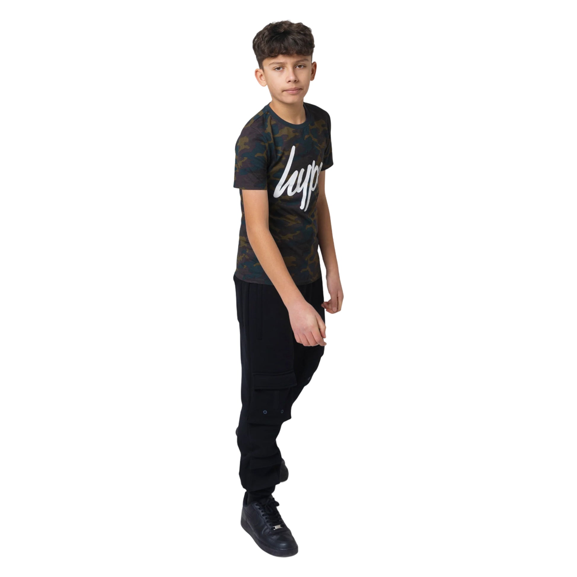 Khaki Green-Black - Pack Shot - Hype Boys Camo T-Shirt (Pack of 2)