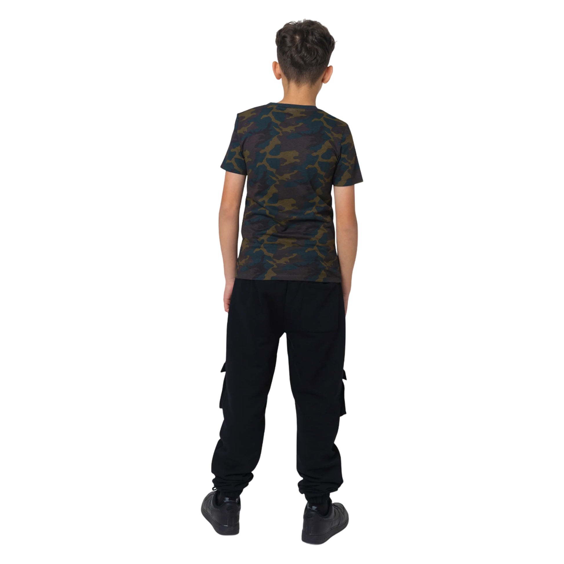 Khaki Green-Black - Close up - Hype Boys Camo T-Shirt (Pack of 2)