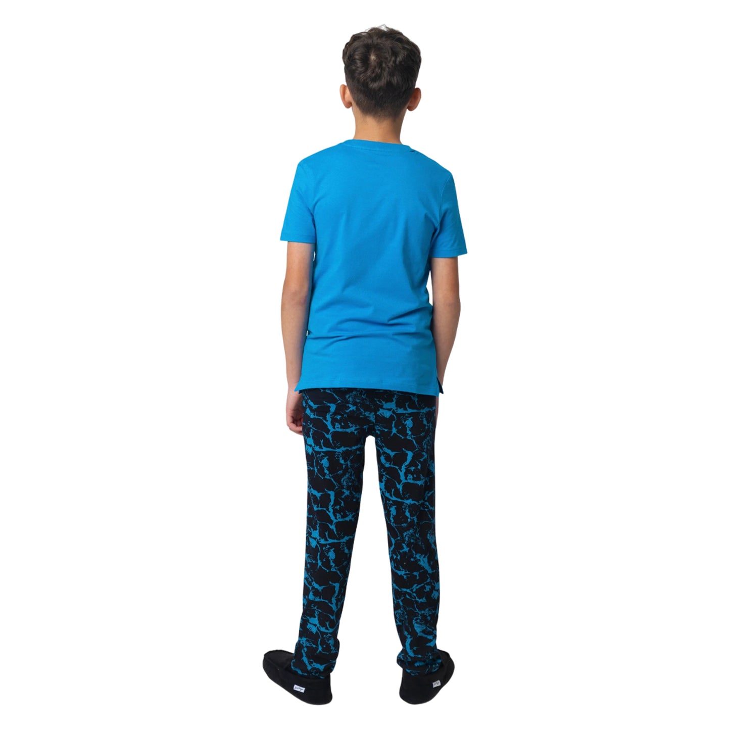 Black-Blue - Back - Hype Boys Water Short-Sleeved Long Pyjama Set