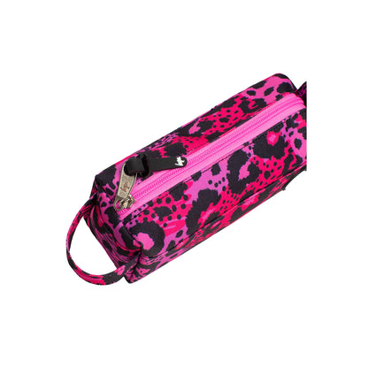 Pink-Black - Side - Hype Leopard Print Pencil Case