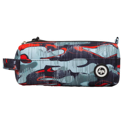 Red-Black-Grey - Front - Hype Outline Drips Pencil Case