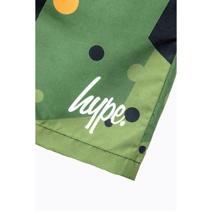 Multicoloured - Side - Hype Boys Geo Camo Swim Shorts