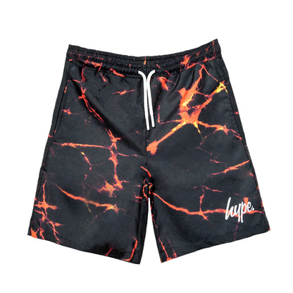 Black-Orange - Front - Hype Boys Lava Swim Shorts