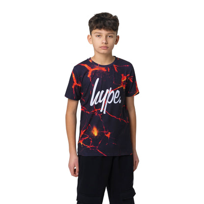 Black-Red-White - Front - Hype Boys Lava T-Shirt