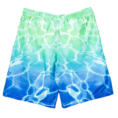 Blue-Green-White - Back - Hype Boys Pool Fade Swim Shorts