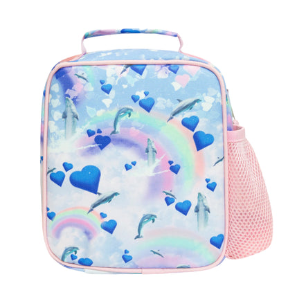 Blue-Pink - Back - Hype Rainbow & Dolphin Lunch Bag