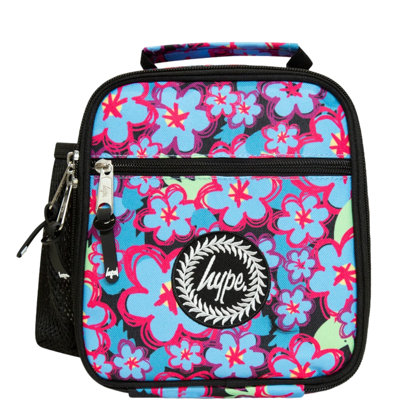 Blue-Black-Red - Front - Hype Flowers Lunch Bag