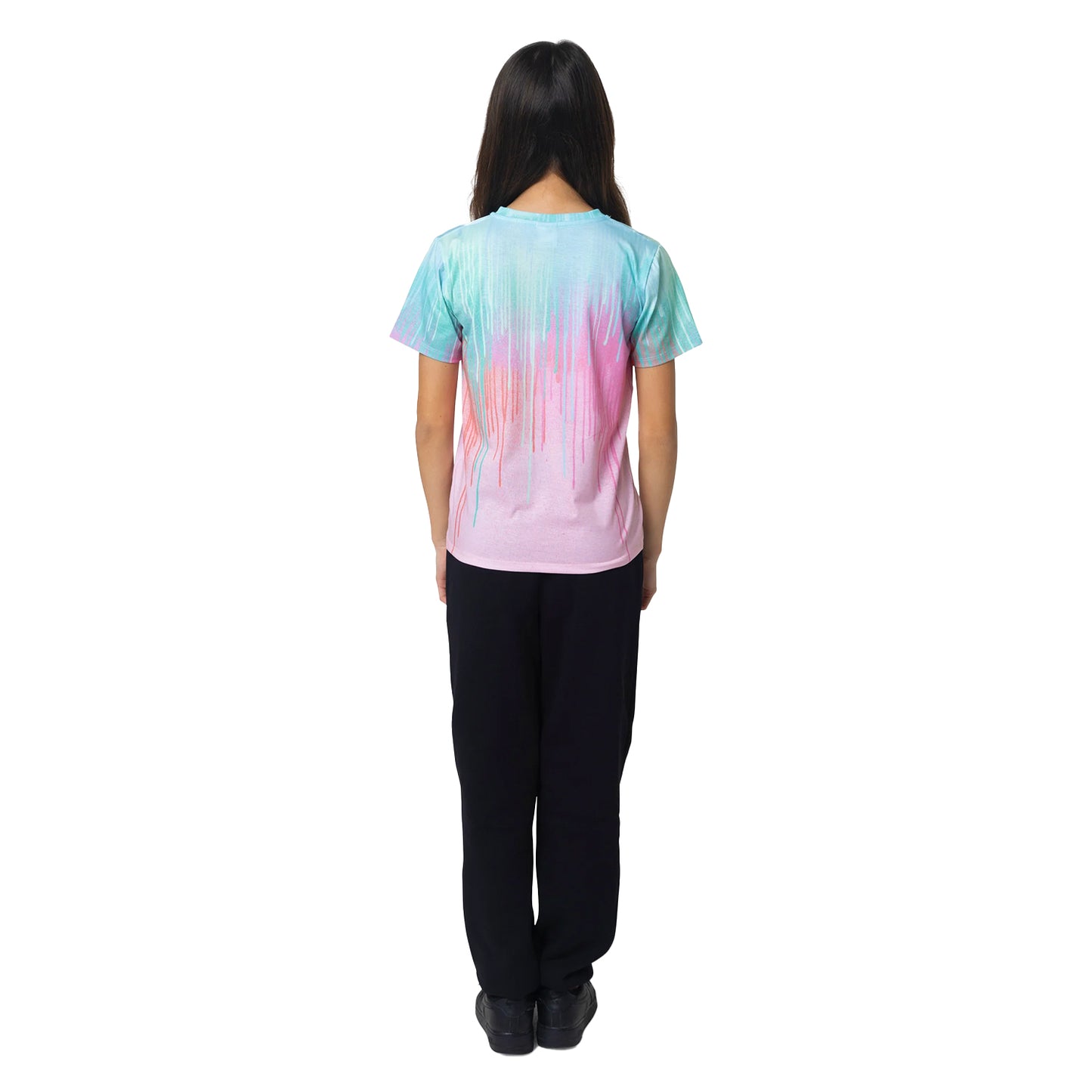 Mint-Pink - Back - Hype Girls Drips T-Shirt