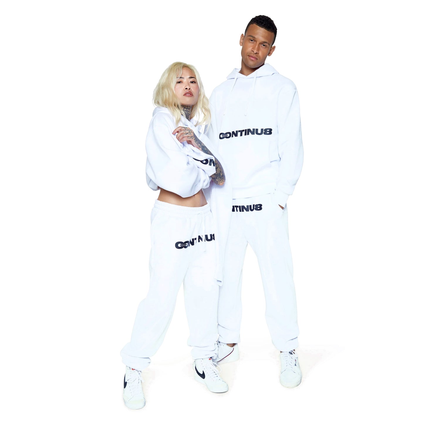 White - Side - Hype Unisex Adult Continu8 Boxy Hoodie